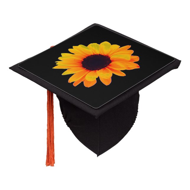 Sunflower Yellow Orange 4Sheila Graduation Cap Topper (Angled)