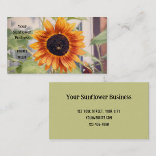 Sunflower Yellow Orange Garden Bee Business Card