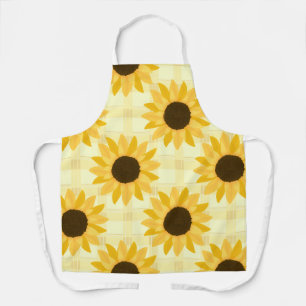 Sunflower yellow plaid apron