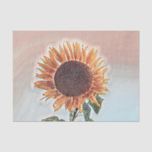 Sunflower Yellow Single Rustic Autumn Floral Tissue Paper