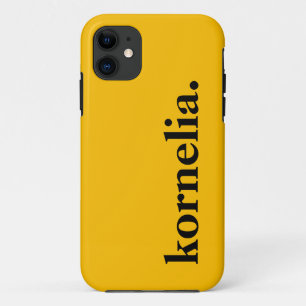 Sunflower Yellow Solid Colour Elegant Name  iPhone 11 Case
