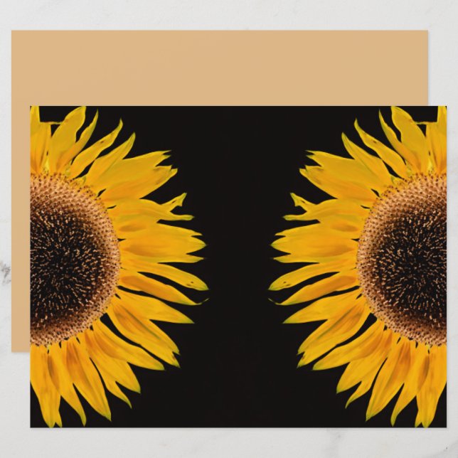 Sunflower Yellow Symmetrical Black Background (Front/Back)