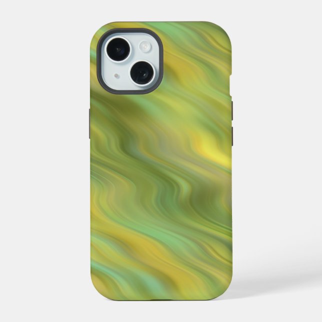 Sunflower Yellow Wavy Texture iPhone 15 Case (Back)