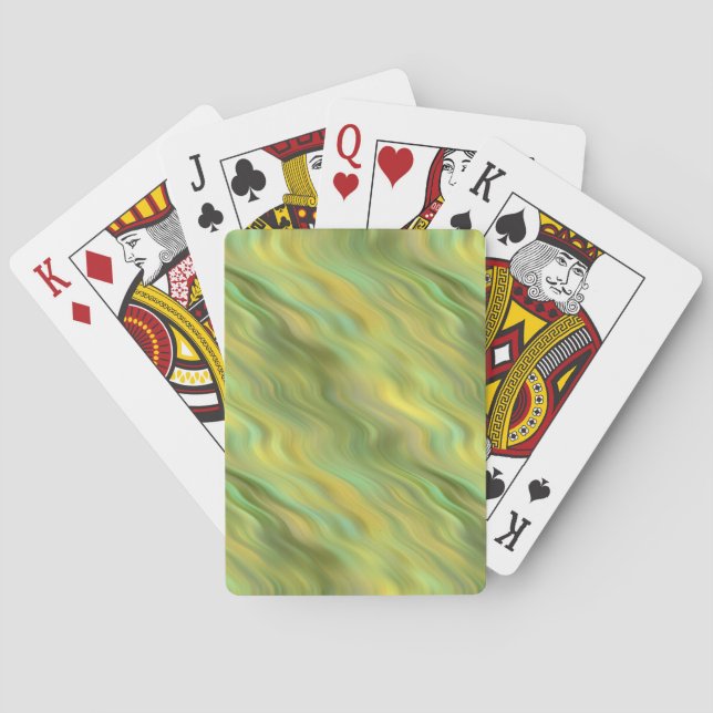 Sunflower Yellow Wavy Texture Playing Cards (Back)