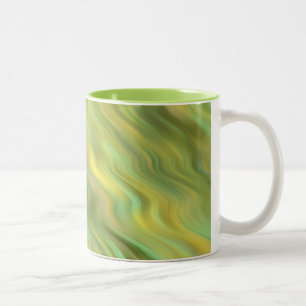 Sunflower Yellow Wavy Texture Two-Tone Coffee Mug