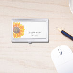 Sunflower Yoga Instructor Business Card Holder<br><div class="desc">This floral business card case is decorated with a yellow watercolor sunflower and modern typography. 
Easily customizable.
There are matching business cards in my store, 
Original Watercolor © Michele Davies.</div>