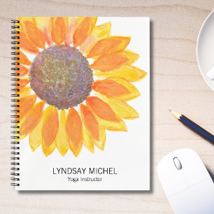 Sunflower Yoga Instructor Personalize Notebook