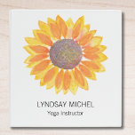 Sunflower Yoga Instructor Personalized  Binder<br><div class="desc">This floral binder is decorated with a yellow watercolor sunflower and modern typography.
Easily customizable.
Original Watercolor © Michele Davies.</div>