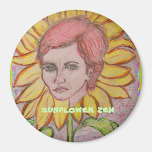 Sunflower Zen Magnet