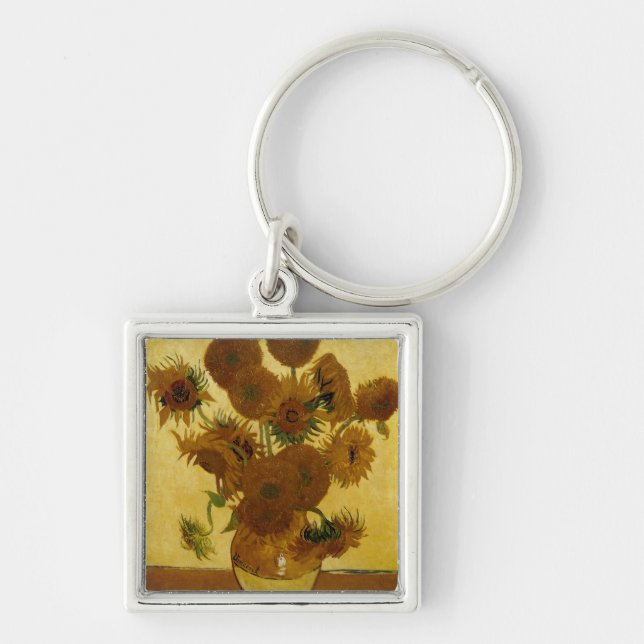 Sunflowers: 1888 by Van Gogh Keychain (Front)