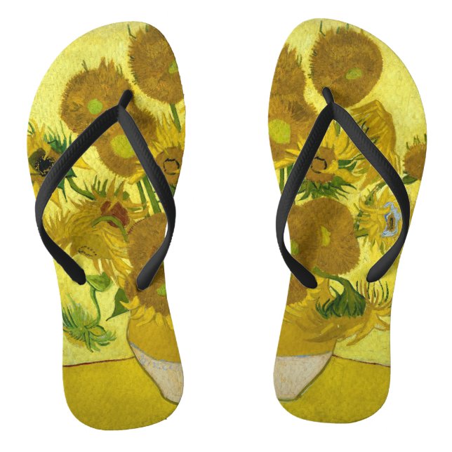 Sunflowers, 1889 flip flops (Footbed)