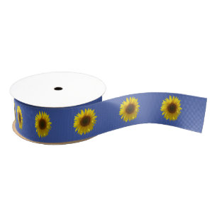 Sunflowers 1/2" wide grosgrain ribbon