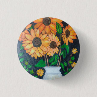 Sunflowers 1 Inch Round Button