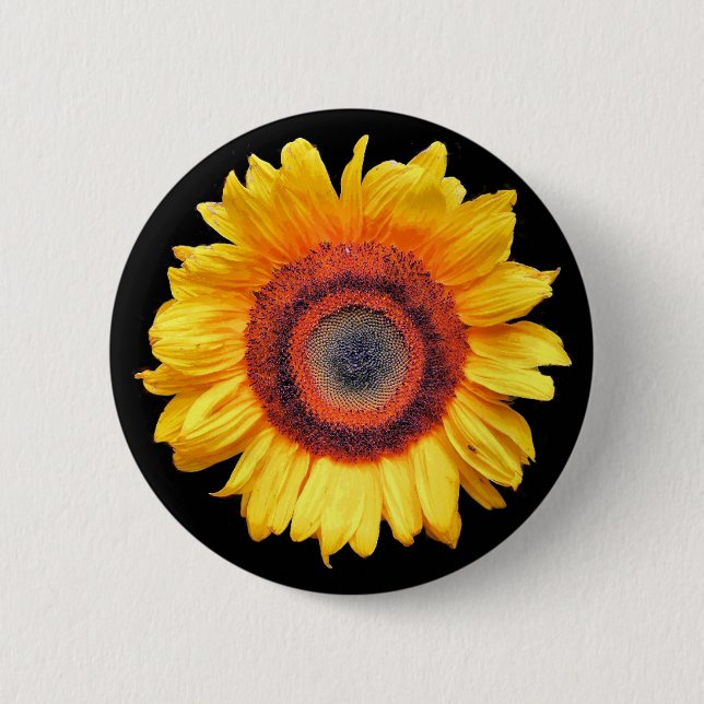 SUNFLOWERS 2 INCH ROUND BUTTON (Front)