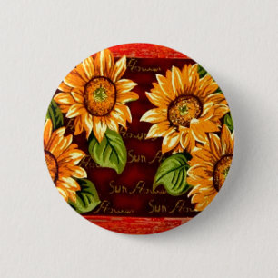 Sunflowers 2 Inch Round Button