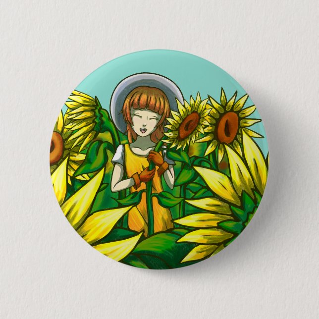 Sunflowers 2 Inch Round Button (Front)