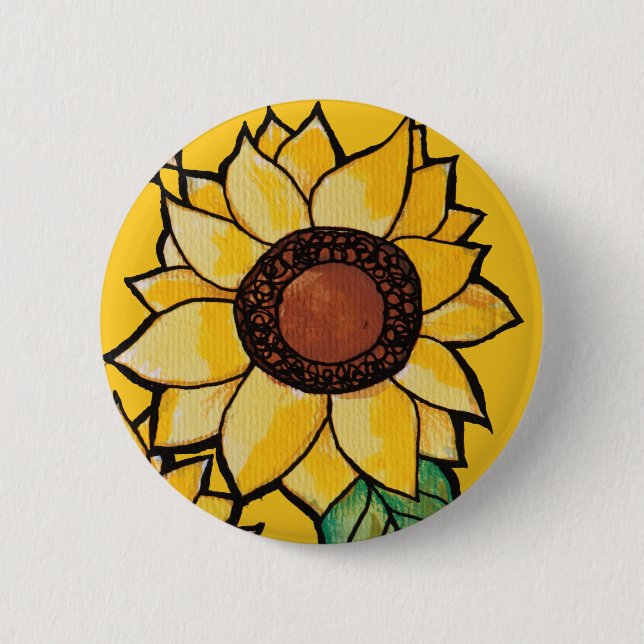 Sunflowers                                         2 inch round button (Front)