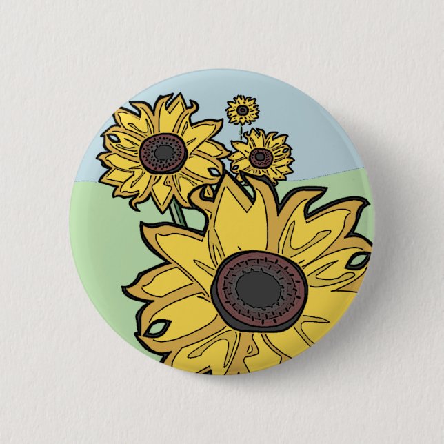 Sunflowers 2 Inch Round Button (Front)
