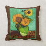 Sunflowers, 3, by Vincent van Gogh  Throw Pillow<br><div class="desc">Famous painting by Vincent van Gogh,  Sunflowers Three</div>