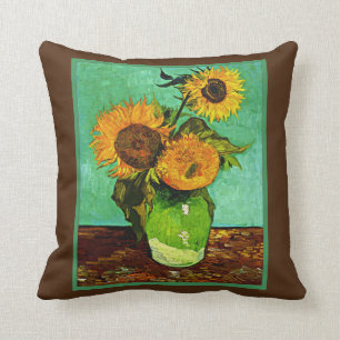 Sunflowers, 3, by Vincent van Gogh  Throw Pillow