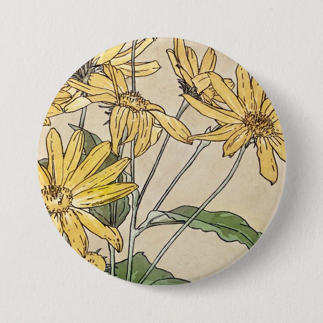 Sunflowers 3 Inch Round Button (Front)