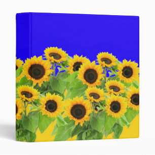 Sunflowers 3 Ring Binder Ukrainian Flag Colours