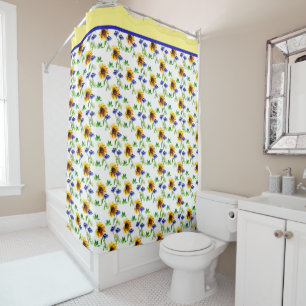 Sunflowers And Anemones Shower Curtain