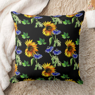 Sunflowers And Anemones Throw Pillow