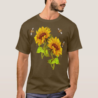 Sunflowers and Bees Summer Sunflower Save the Bees T-Shirt