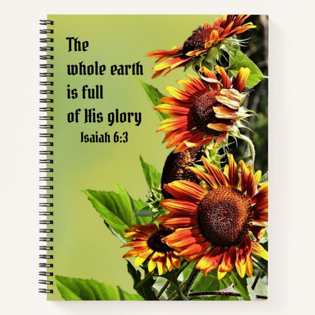 Sunflowers and Bible Verse Notebook (Front)