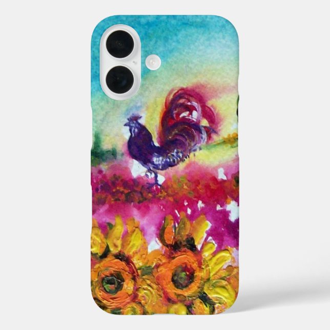 SUNFLOWERS AND BLACK ROOSTER Case-Mate iPhone CASE (Back)