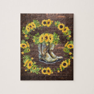 Sunflowers and Boots Jigsaw Puzzle