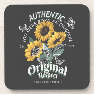 Sunflowers and Butterflies Graphic Coaster