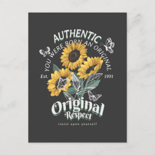 Sunflowers and Butterflies Graphic Postcard