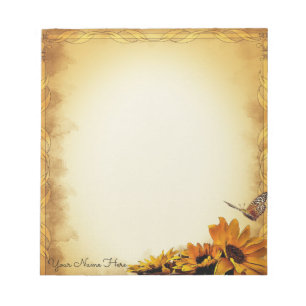 Sunflowers and Butterflies Notepad