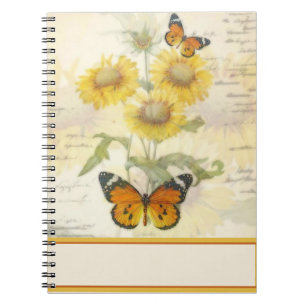 Sunflowers and butterfly notebook