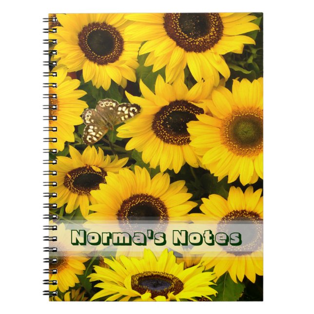 Sunflowers and Butterfly Notebook (Front)