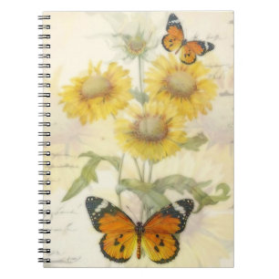 Sunflowers and butterfly notebook