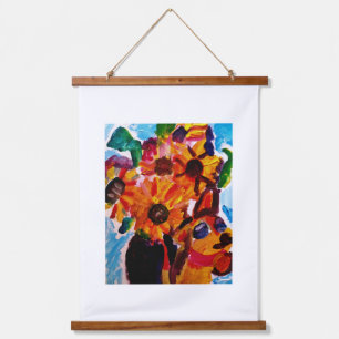 Sunflowers and chihuahua  hanging tapestry