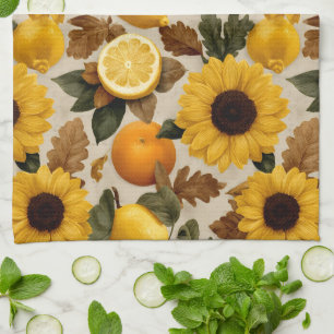 Sunflowers and Citrus Autumn Home Decor Kitchen Towel