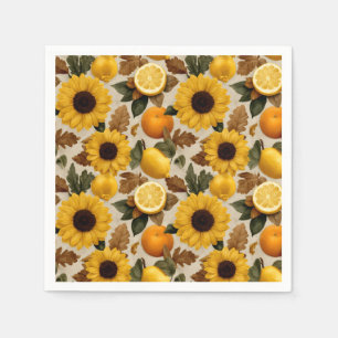 Sunflowers and Citrus Autumn Home Decor Napkin
