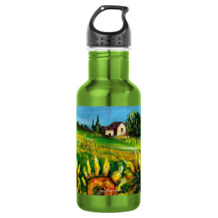SUNFLOWERS AND COUNTRYSIDE IN TUSCANY 532 ML WATER BOTTLE