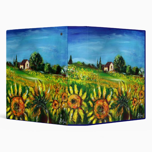 SUNFLOWERS AND COUNTRYSIDE IN TUSCANY BINDER (Background)