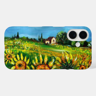 SUNFLOWERS AND COUNTRYSIDE IN TUSCANY iPhone 16 CASE