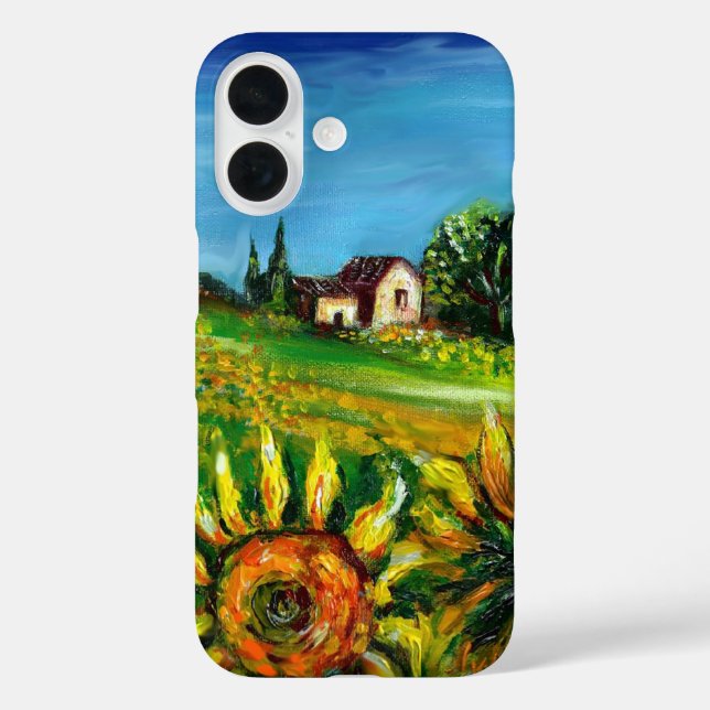 SUNFLOWERS AND COUNTRYSIDE IN TUSCANY Case-Mate iPhone CASE (Back)