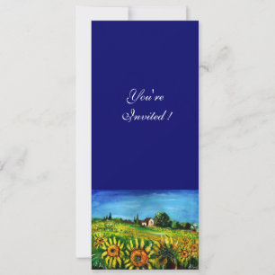 SUNFLOWERS AND COUNTRYSIDE IN TUSCANY, INVITATION