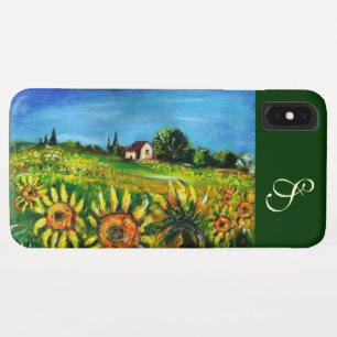 SUNFLOWERS AND COUNTRYSIDE IN TUSCANY MONOGRAM iPhone XS MAX CASE