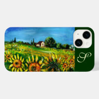 SUNFLOWERS AND COUNTRYSIDE IN TUSCANY MONOGRAM