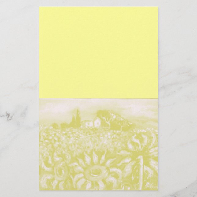 SUNFLOWERS AND COUNTRYSIDE IN TUSCANY STATIONERY (Front)
