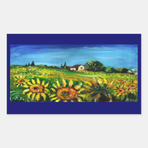SUNFLOWERS AND COUNTRYSIDE IN TUSCANY STICKER